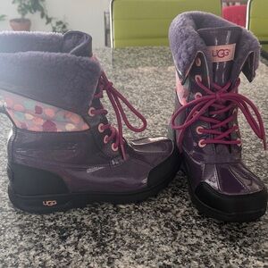 UGG Purple Boots with Pink and Multicolor Accents